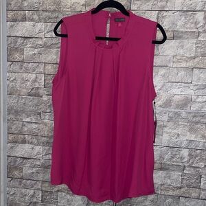 NWT Vince Camuto center pleat sleeveless blouse in pop pink
